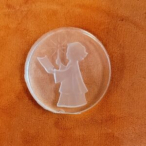 Danbury Mint Clear Lead Crystal Paperweight with Orange Label